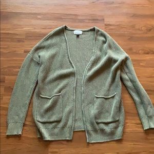 Army green cardigan